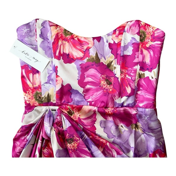 Katie May Los Angeles Electra Mini Dress, Magenta Poppy, NWT, Size Medium,Floral - Picture 4 of 10